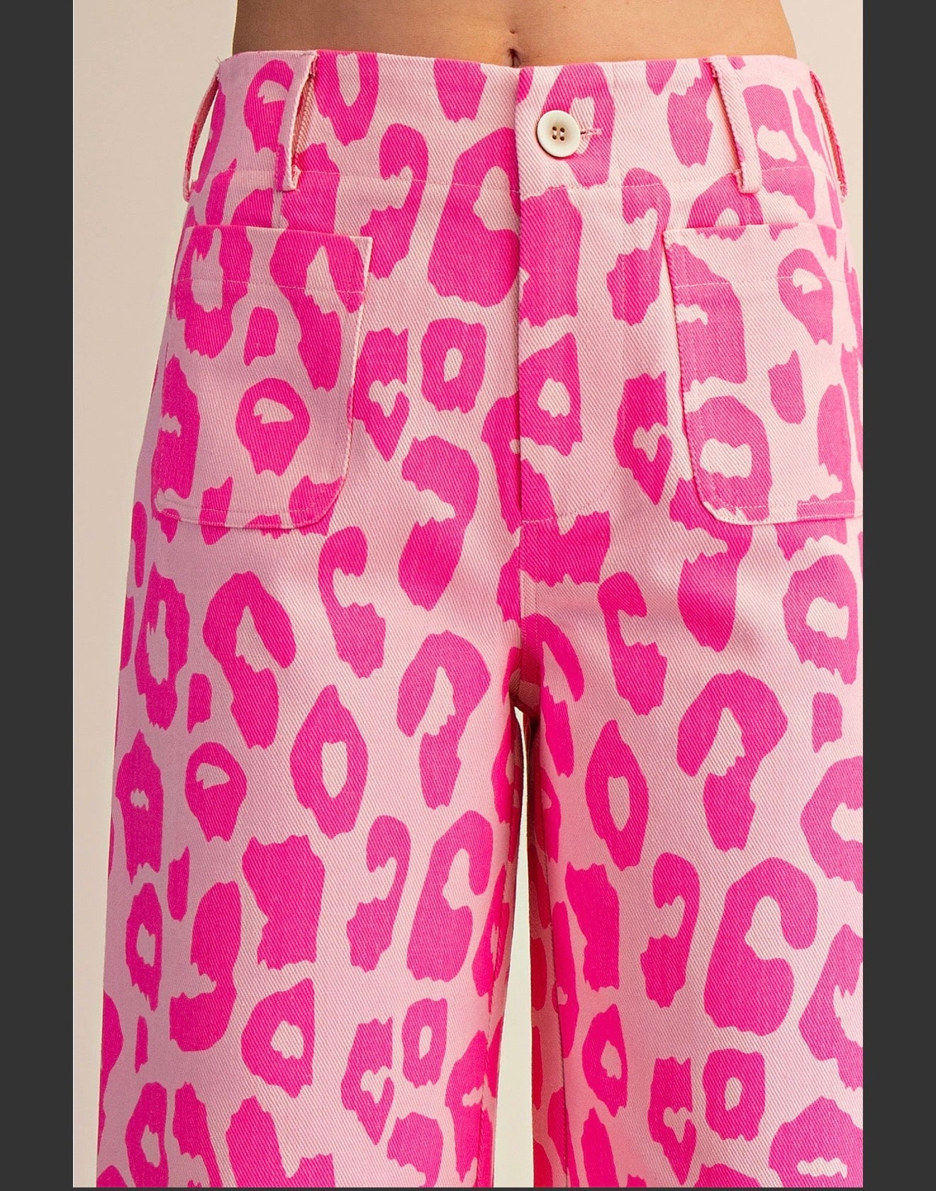 Glam Pink Leopard Wide leg Crop