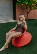 Merigold Kiss Leopard Fringe one-piece swimsuit