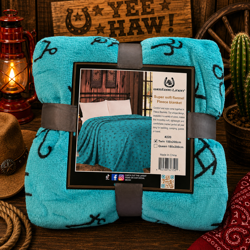 Mia Teal Brands Soft Fleece Throw Blanket Twin size