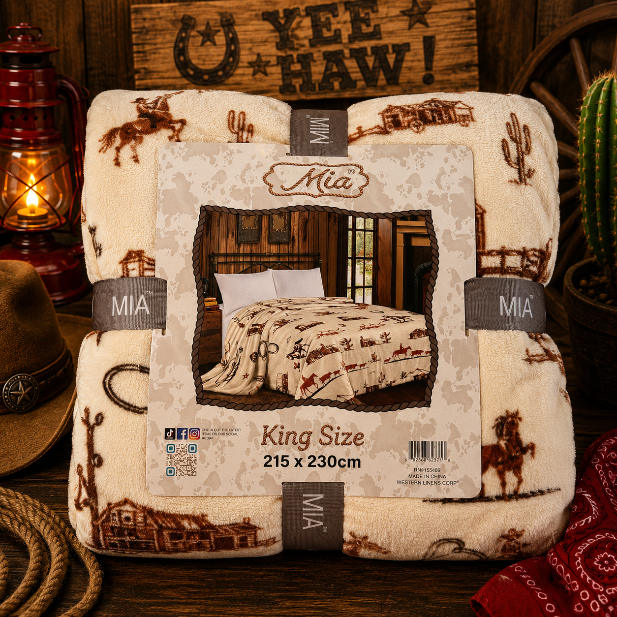 Mia Old West Fleece blanket/comforter King Size