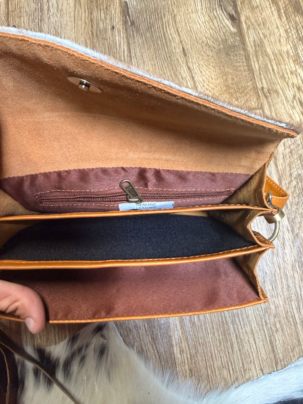 Cowhide Accordion Envelope Purse