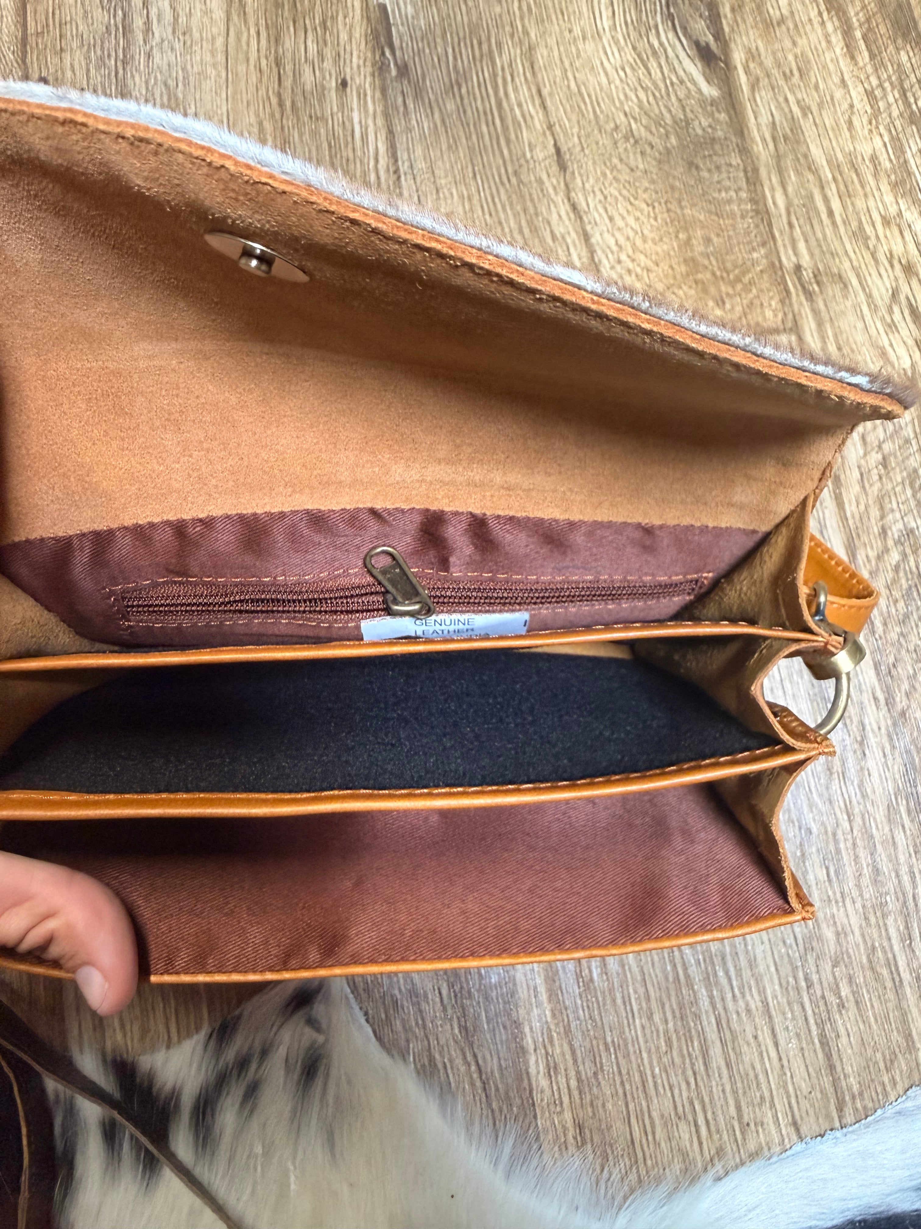 Cowhide Accordion Envelope Purse