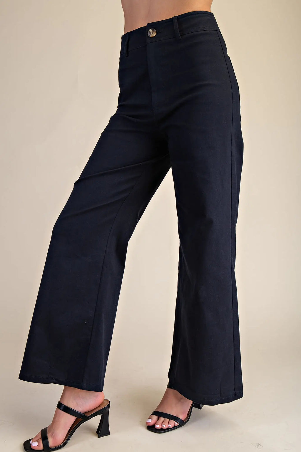 Glam High-Waist Straight Pants Navy