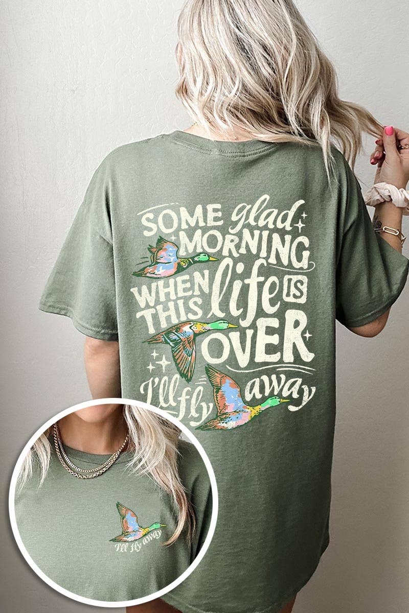 COLORBEAR - I'll Fly Away Duck Graphic Heavy Cotton Tee