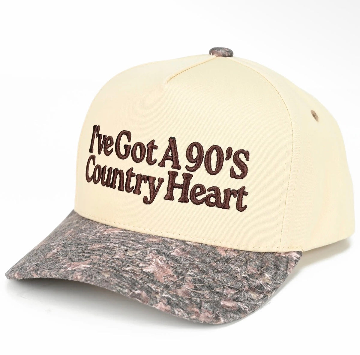 C.C 90’s Country Heart Letter Embroidered on Two Tone Trucker Hat