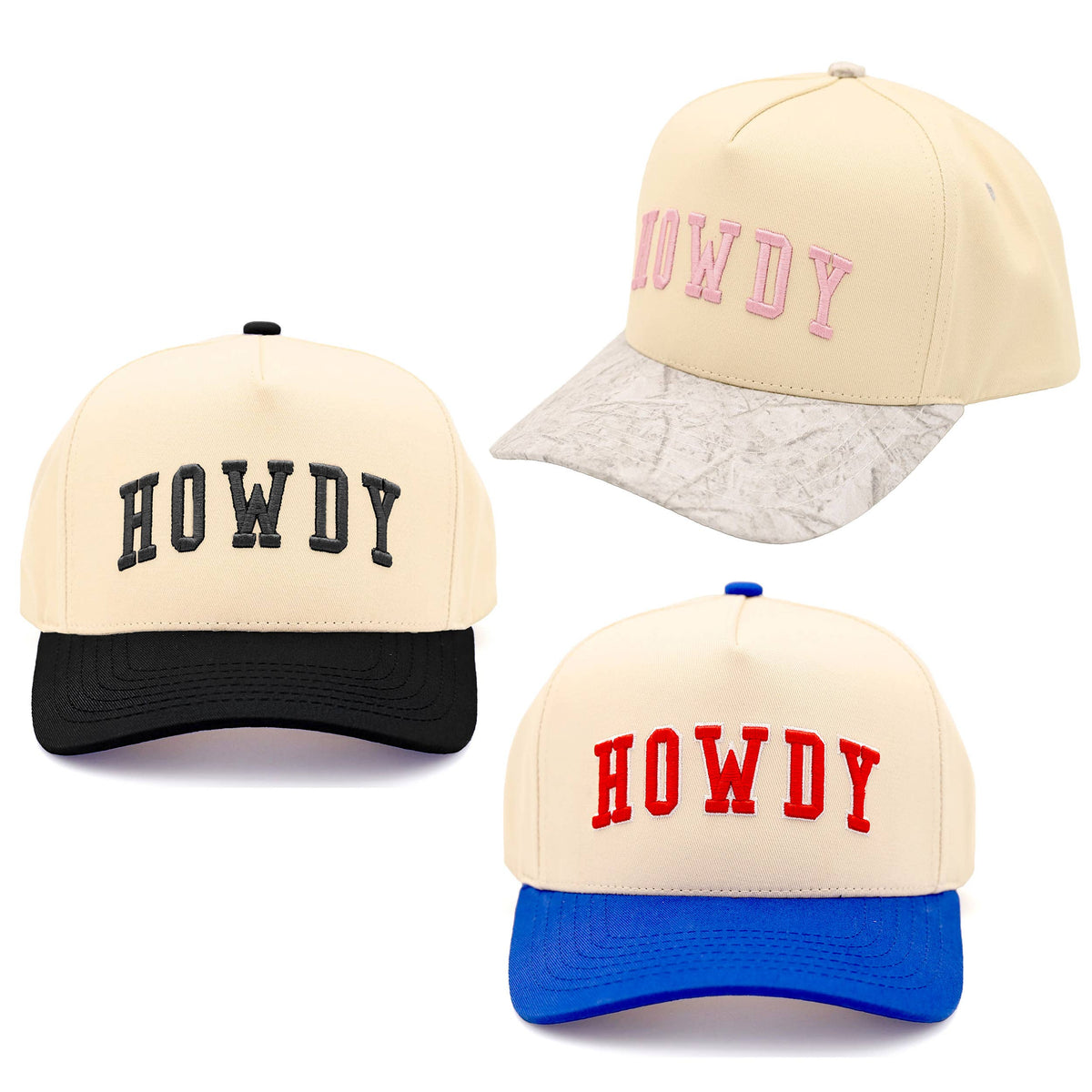 Hana - C.C HOWDY Letter Embroidered Two Tone Trucker Cap