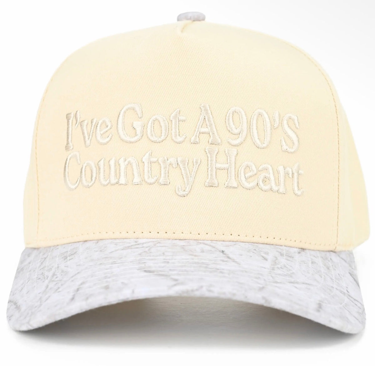 C.C 90’s Country Heart Letter Embroidered on Two Tone Trucker Hat