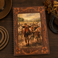 Western Longhorn herd lined 5x7 notebook