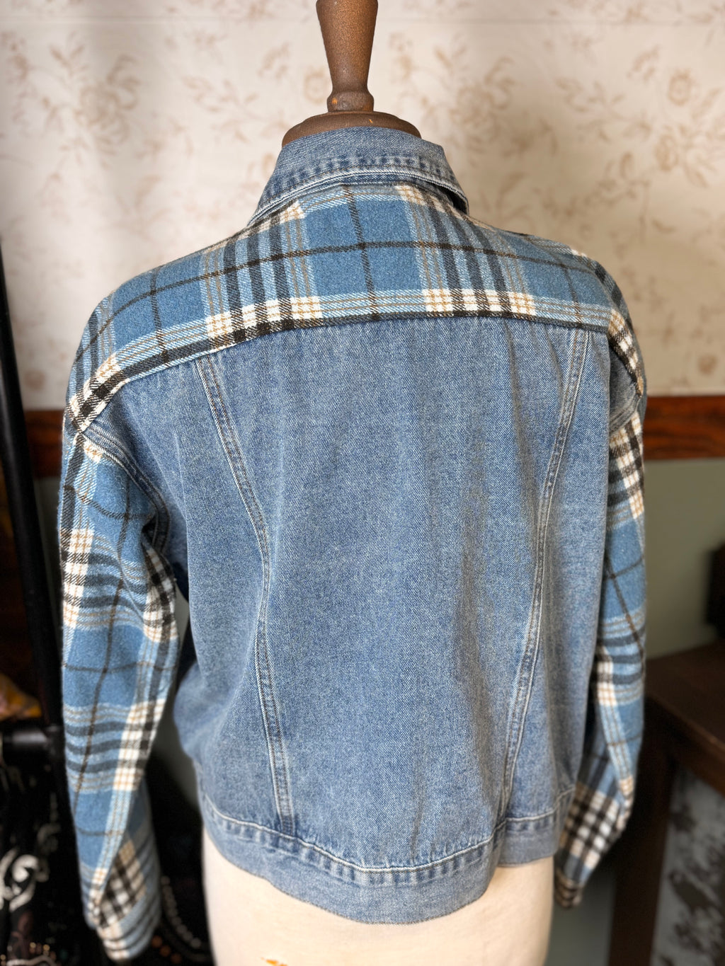 Blue b. Flannel accent Denim Jacket