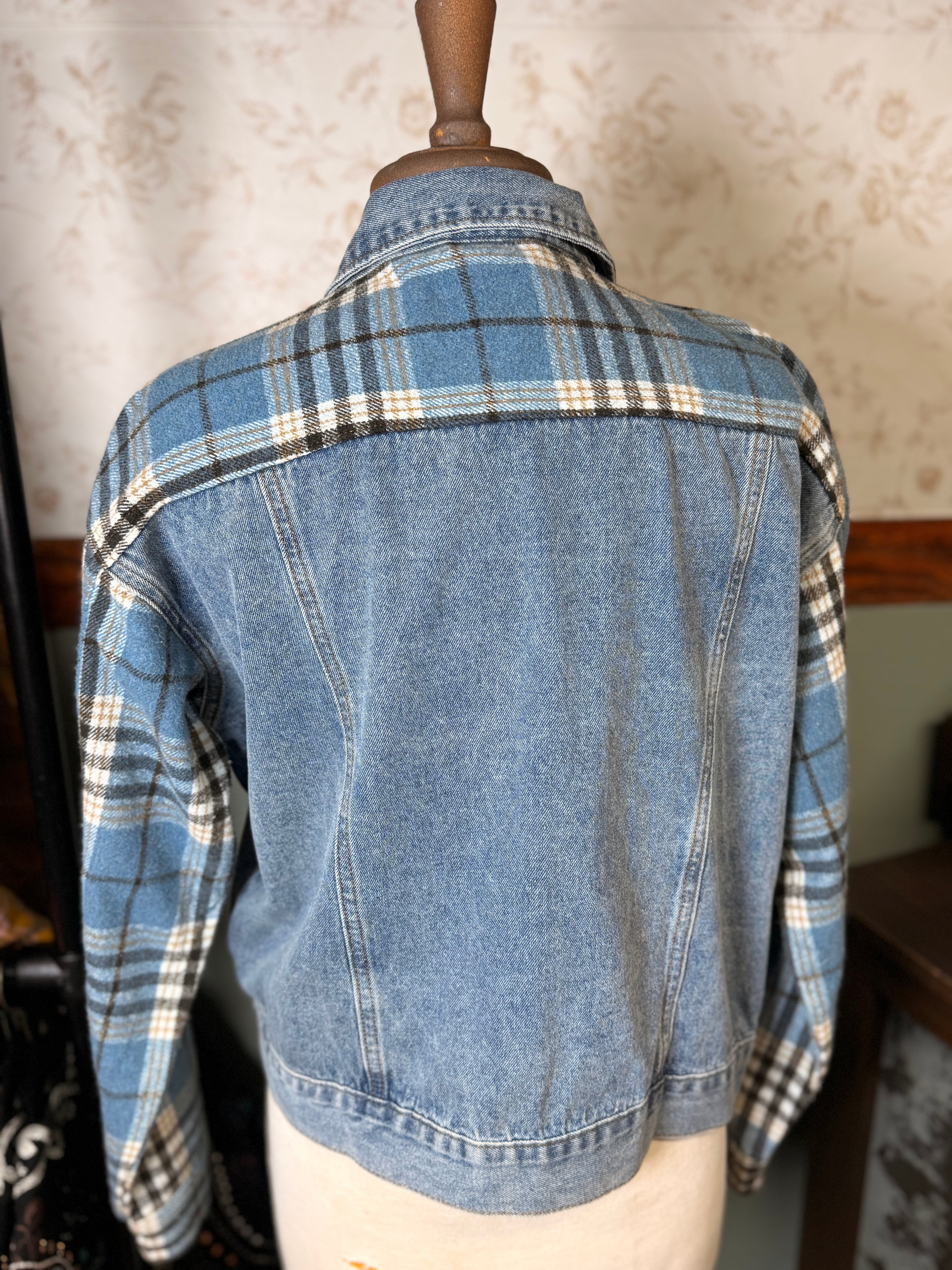 Blue b. Flannel accent Denim Jacket