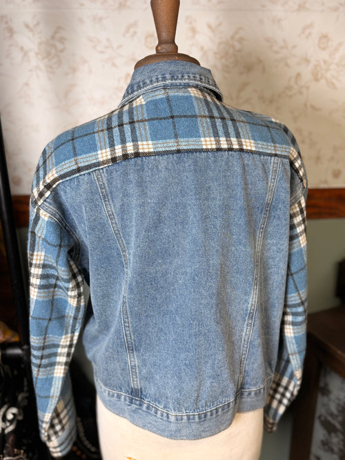 Blue b. Flannel accent Denim Jacket