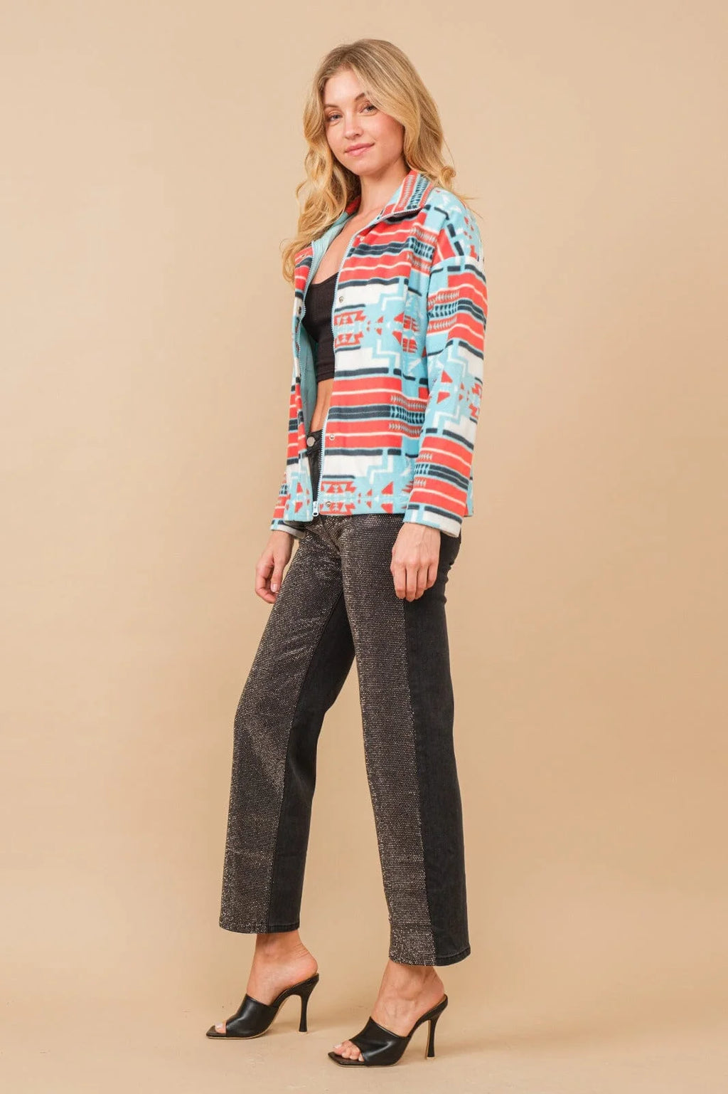 Blue b. Fleece Aztec Jacket (aqua)