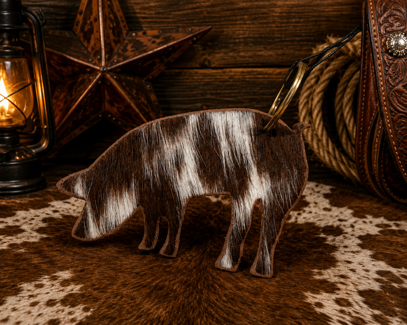 Cowhide Keychains