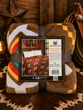 Mia Brown Aztec Print Soft Fleece Throw Blanket Queen size