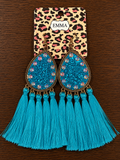 Turquoise glitter earrings