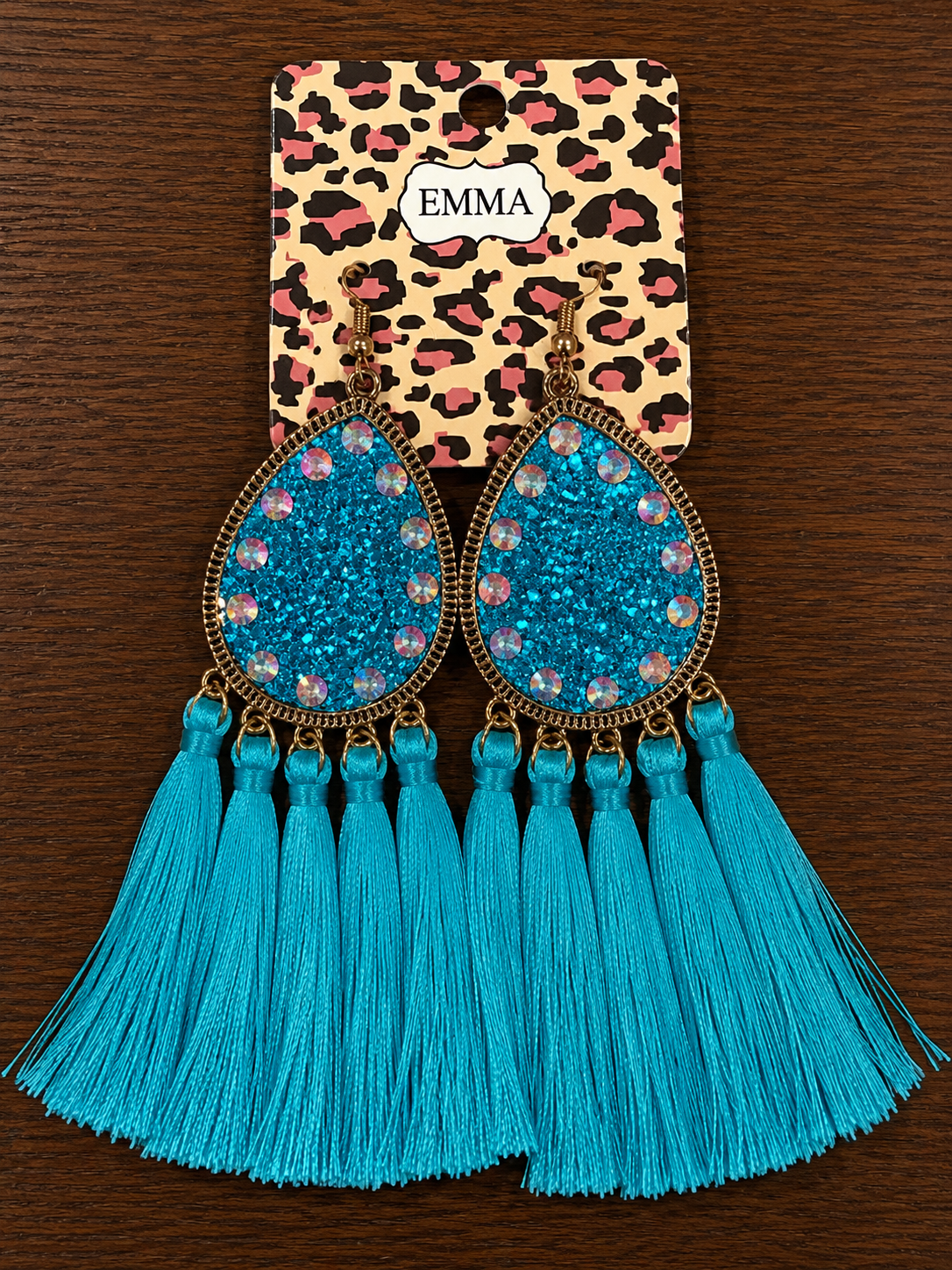 Turquoise glitter earrings
