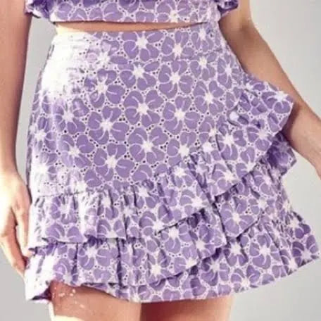 Do + Be Purple Eyelet Skirt