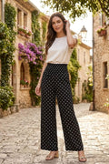 Lightweight Black & White Polka dot pants