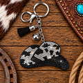 Rhinestone cowboy hat keychain