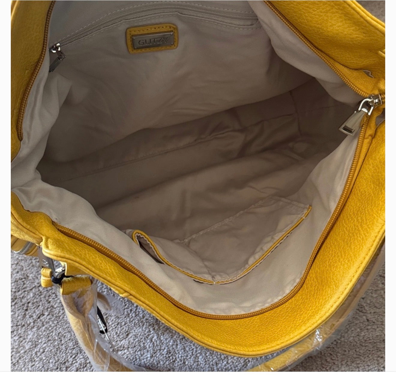 Glitzy Girlz Mustard Yellow purse with Concealed Carry Pocket