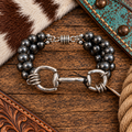 Bit stretch bracelet stack silver