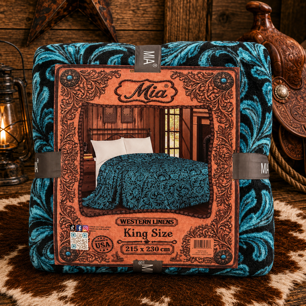 Mia teal tulle blanket/comforter King Size