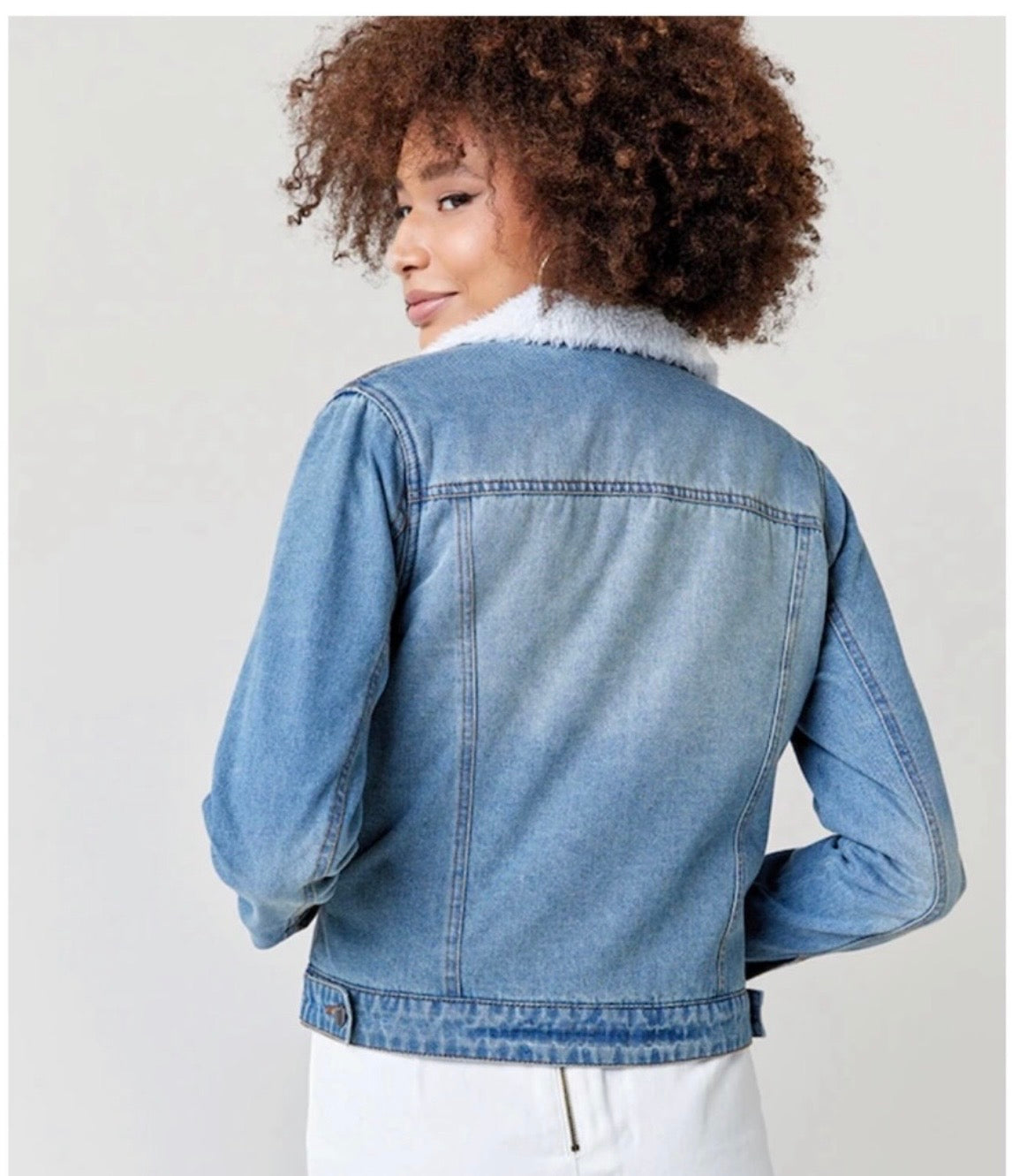 tgla Sherpa lined denim jacket