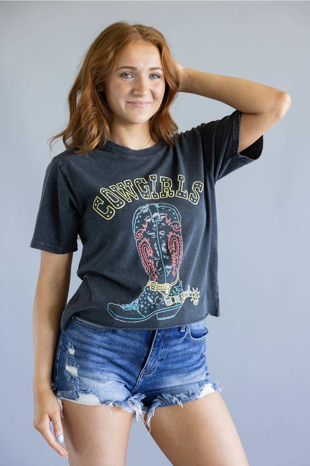 Zutter Grey Cowgirls Crop Top