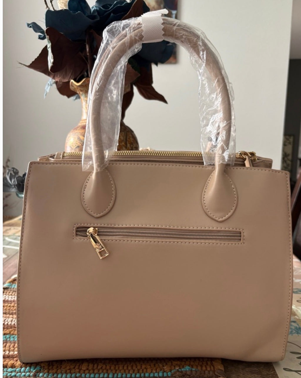 Snake Print Shoulder Bag with gold foiling