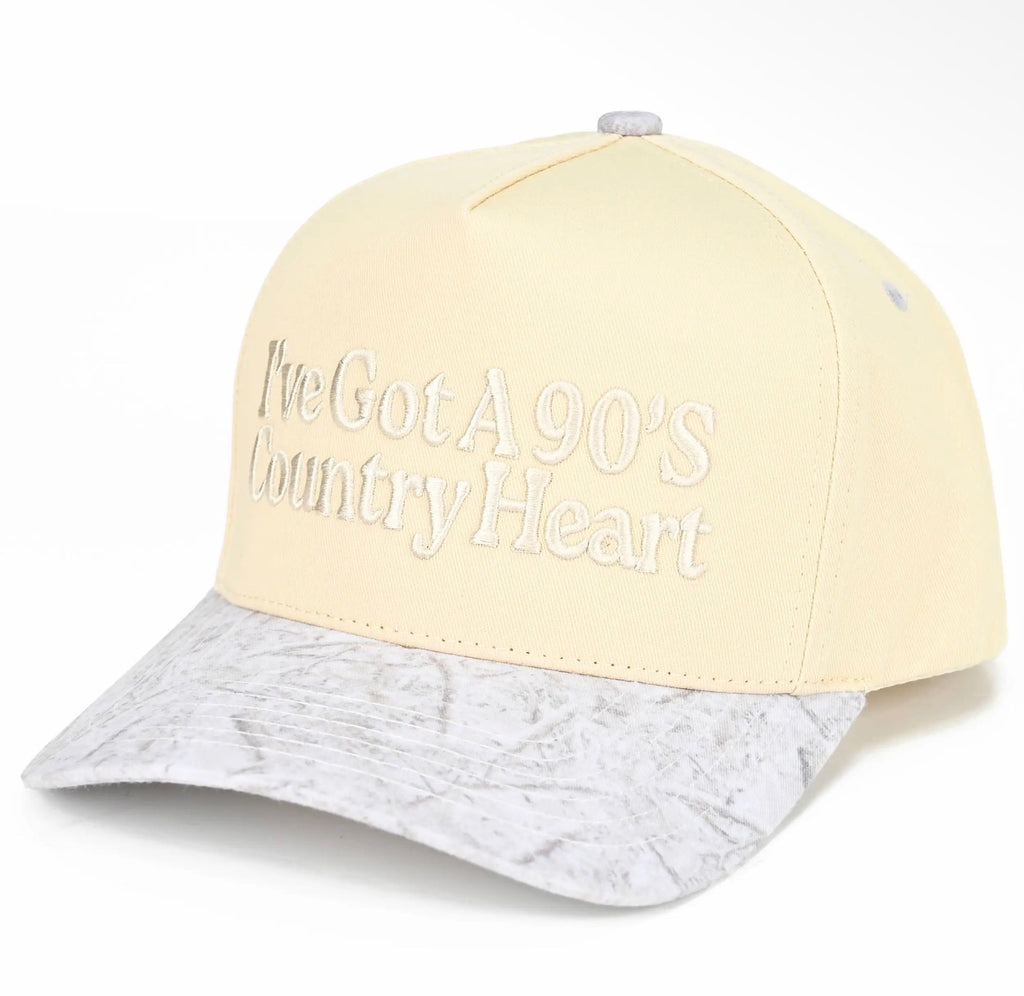 C.C 90’s Country Heart Letter Embroidered on Two Tone Trucker Hat