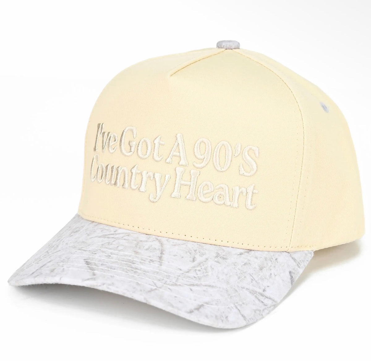 C.C 90’s Country Heart Letter Embroidered on Two Tone Trucker Hat