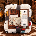 Mia Cowboy Print Soft Fleece Throw Blanket Twin size