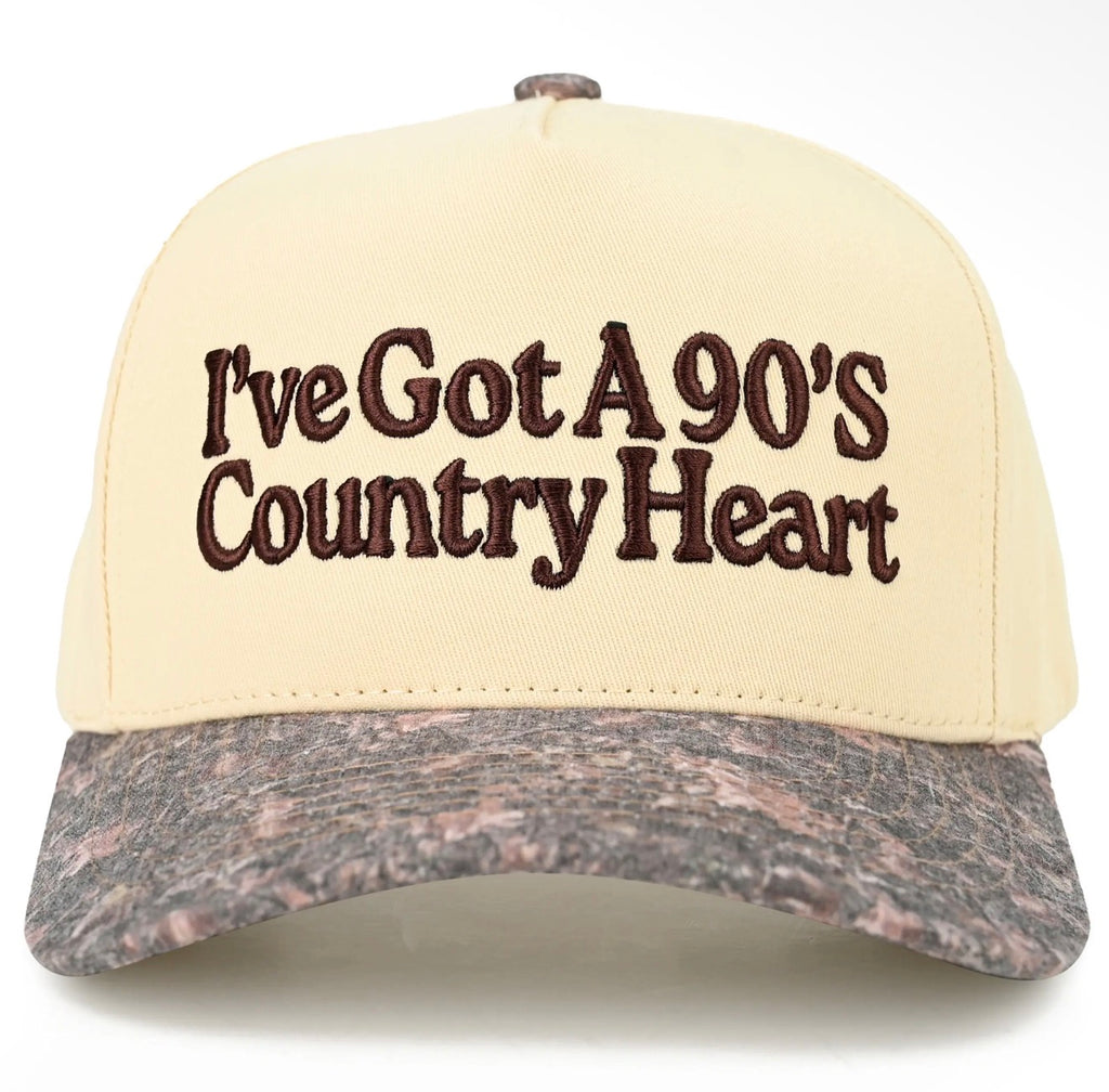C.C 90’s Country Heart Letter Embroidered on Two Tone Trucker Hat