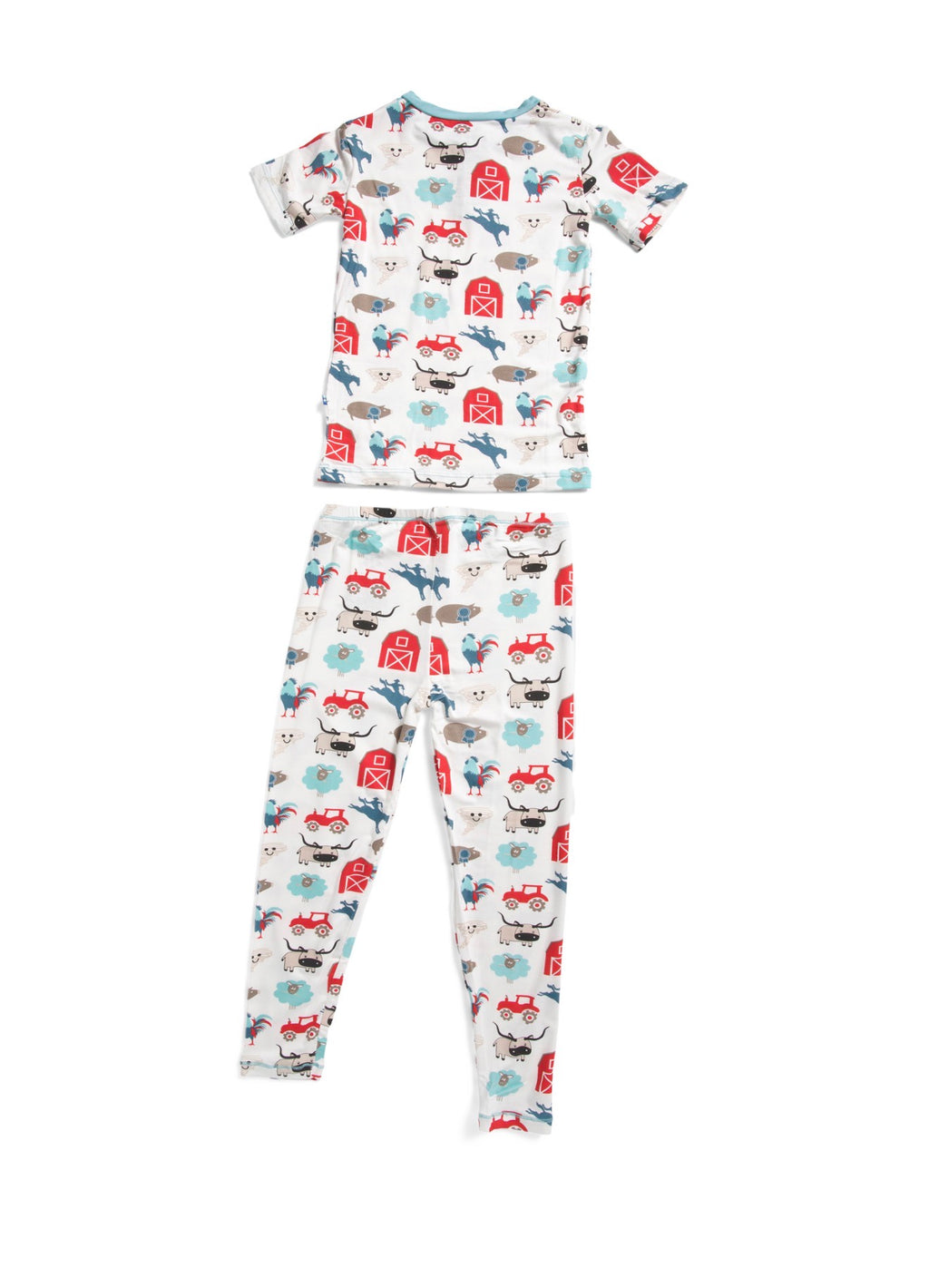 KicKee Kids 2-piece Boys Rowdy Howdy Print Pajama Set Blue/White
