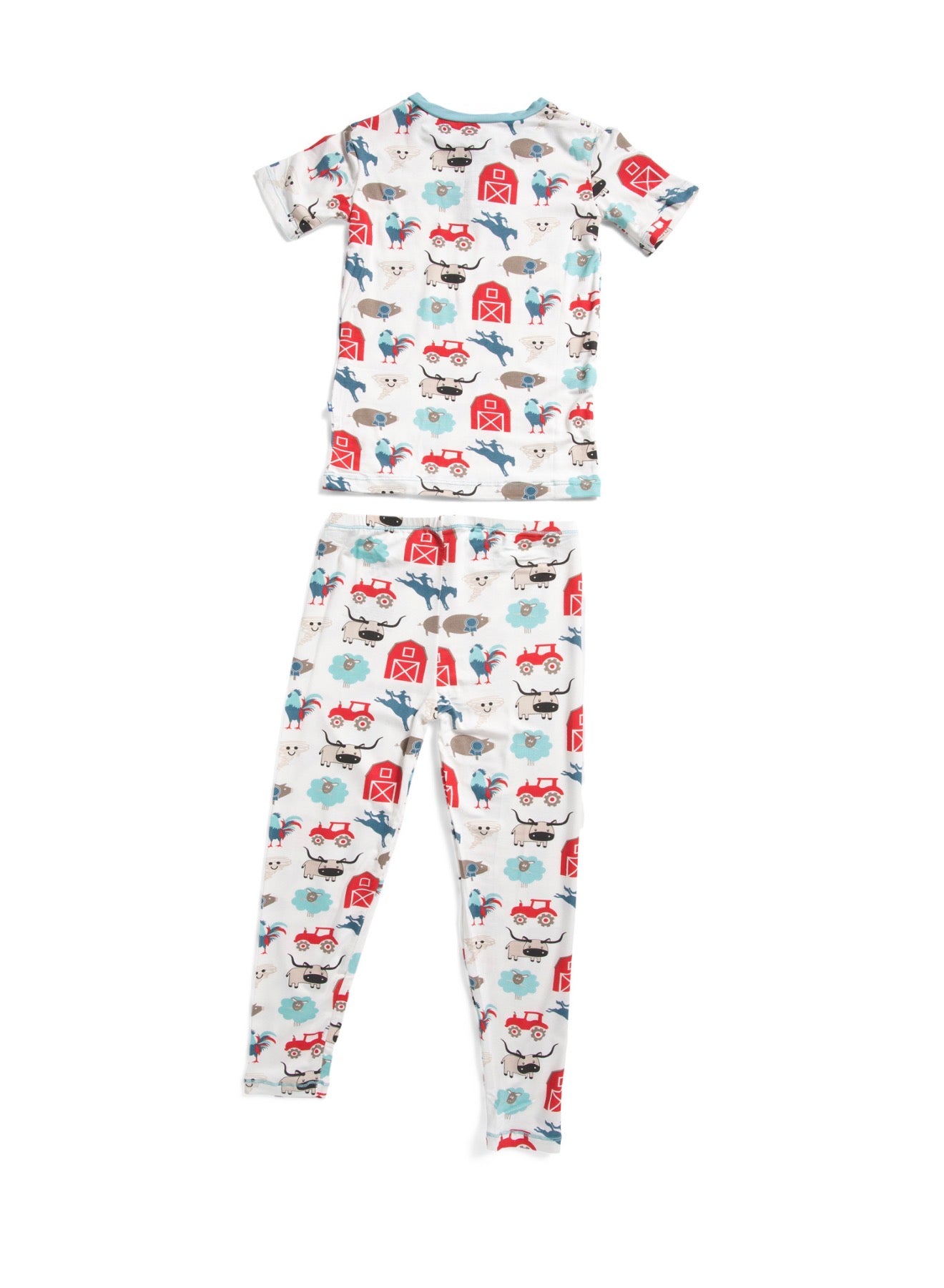 KicKee Kids 2-piece Boys Rowdy Howdy Print Pajama Set Blue/White