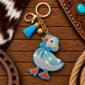 Rhinestone goose keychain
