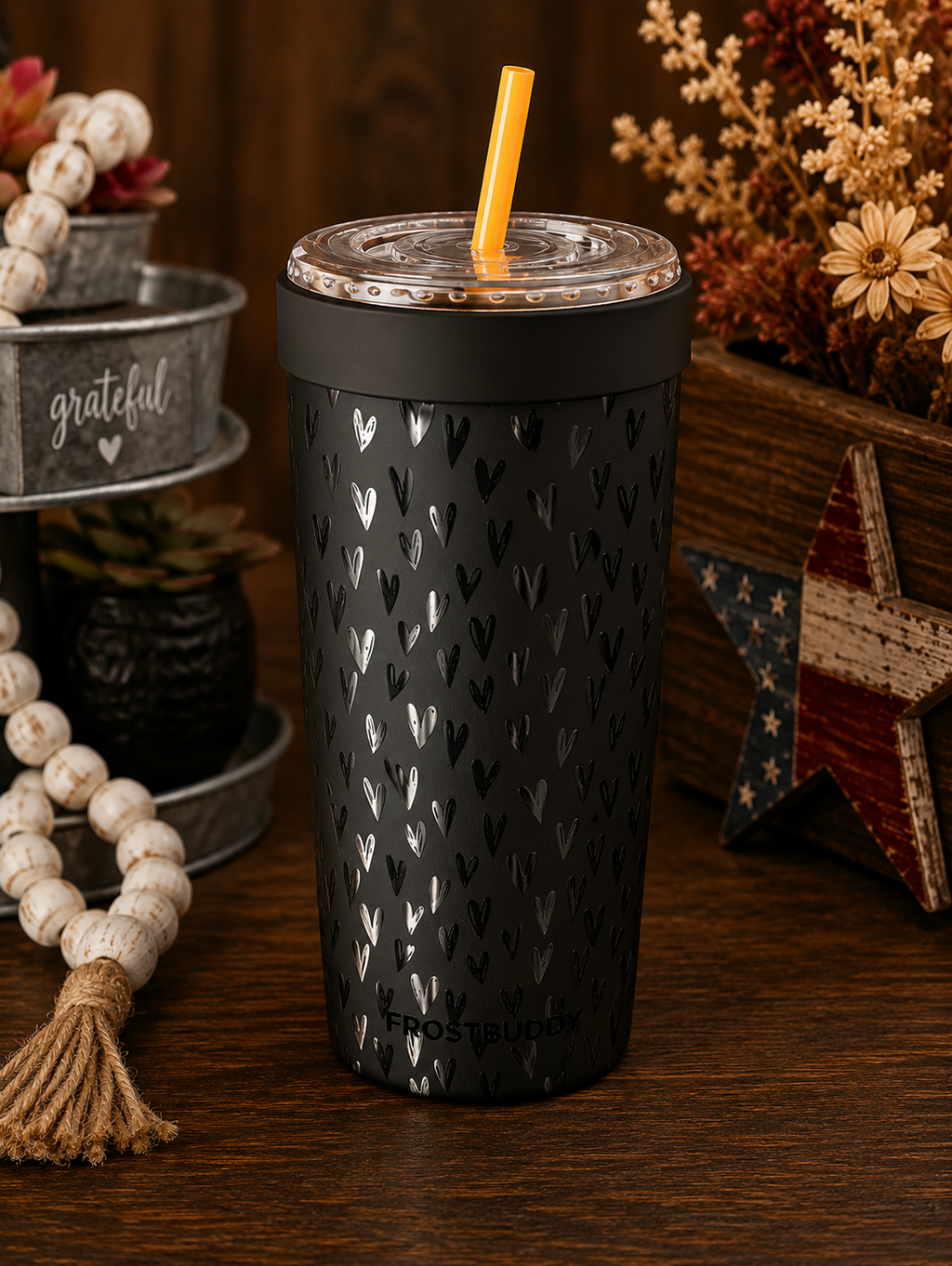 Frost Buddy 32oz To-Go Buddy Black Hearts