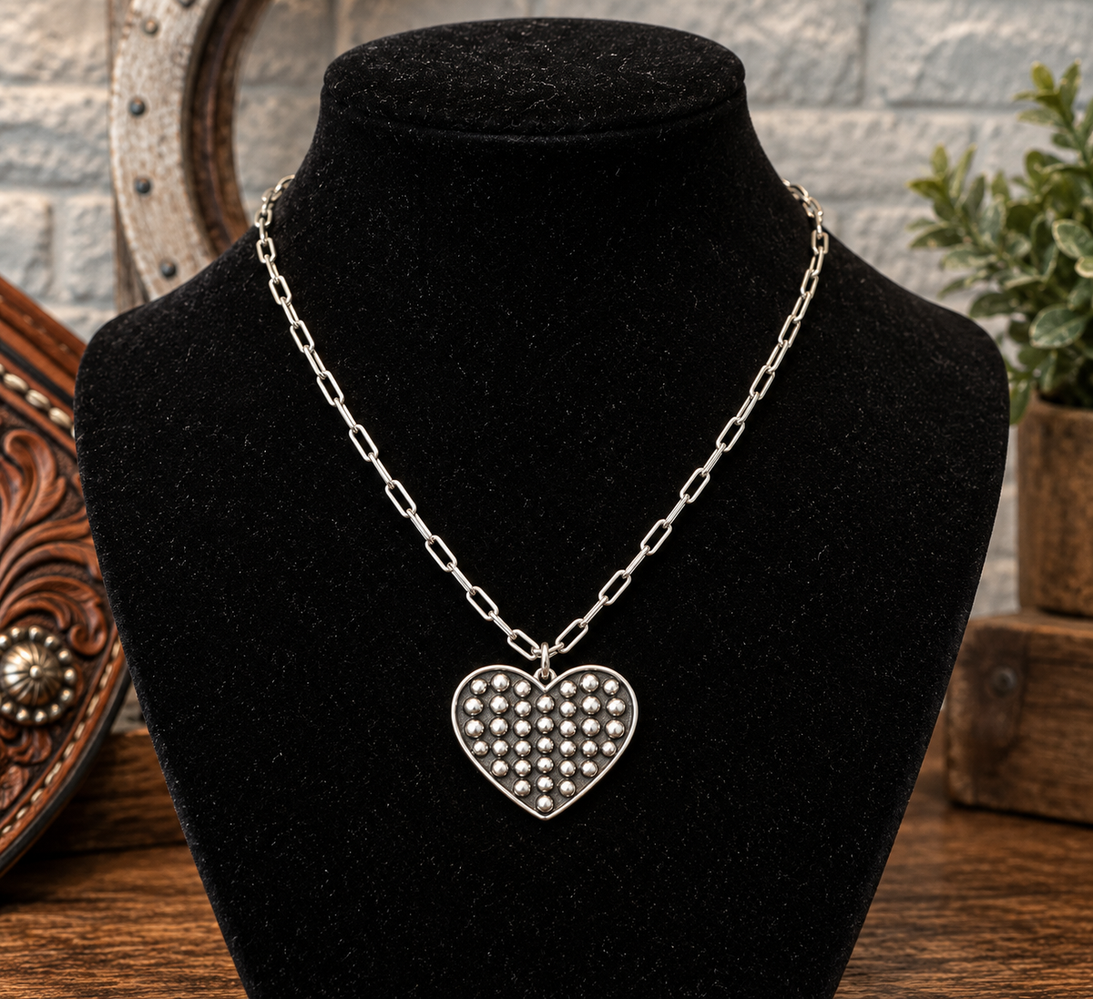 Beaded heart necklace