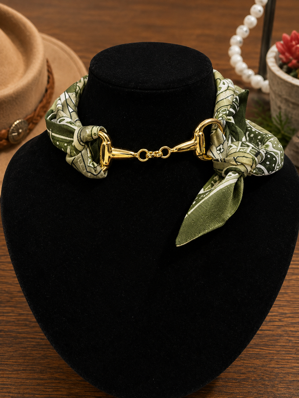 Horse bit scarf charm