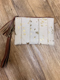 Genuine cowhide clutch with tassel