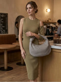 Grey Woven Knot PU Leather Bag