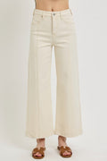 RISEN TUMMY CONTROL HIGH RISE CROP WIDE JEANS
