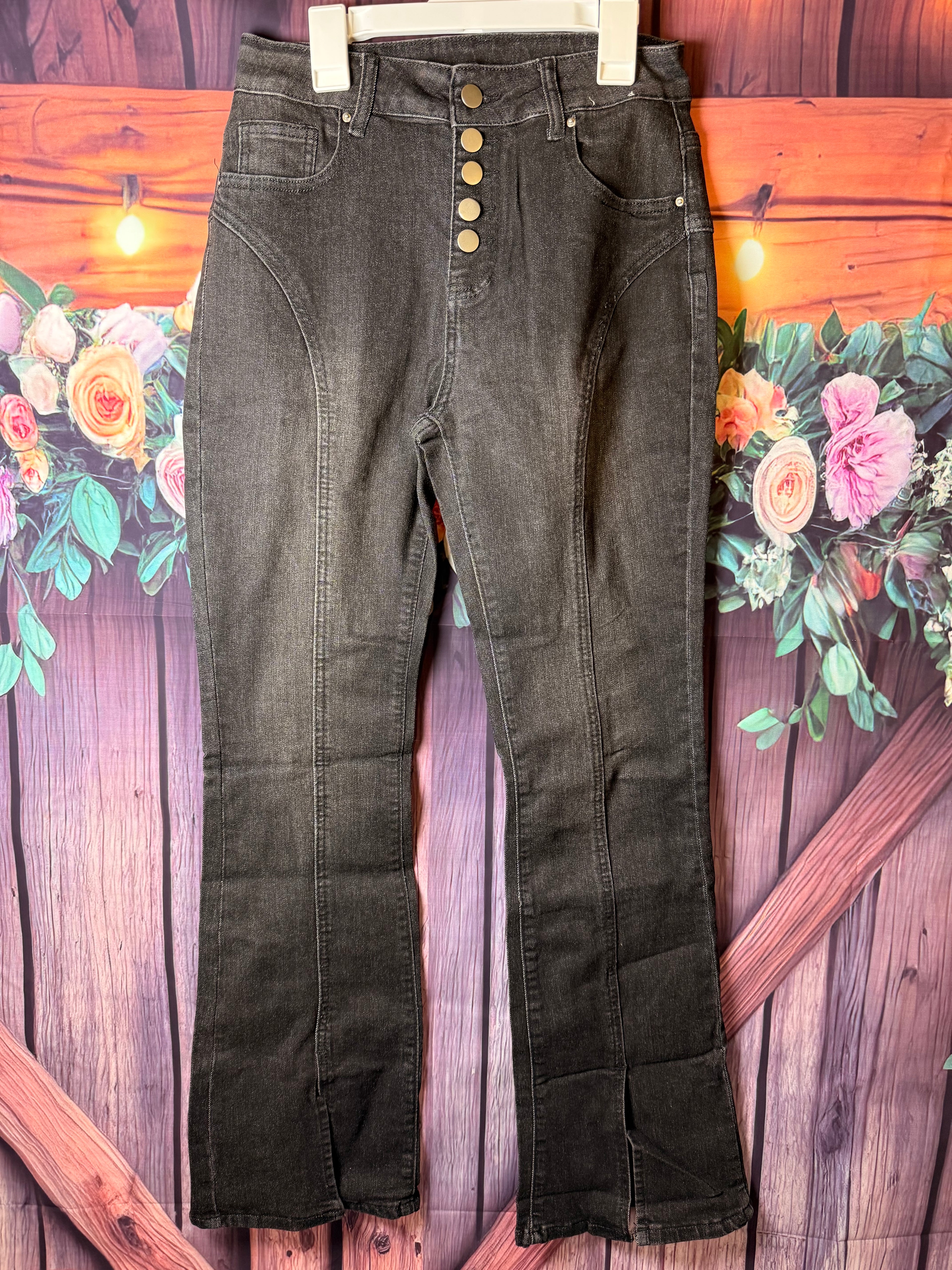 Tres Chic Black Straight Leg Jean