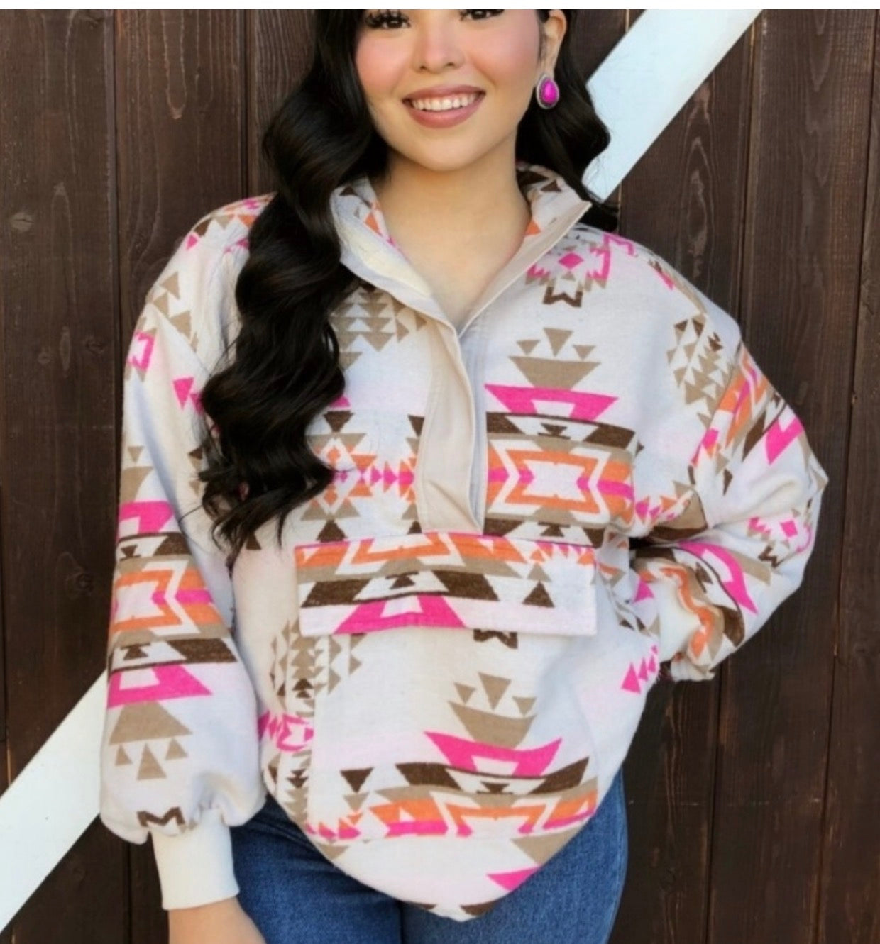 EXCLUSIVE AZTEC WESTERN JACQUARD PULLOVER