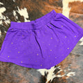 Purple skort with gold rhinestones