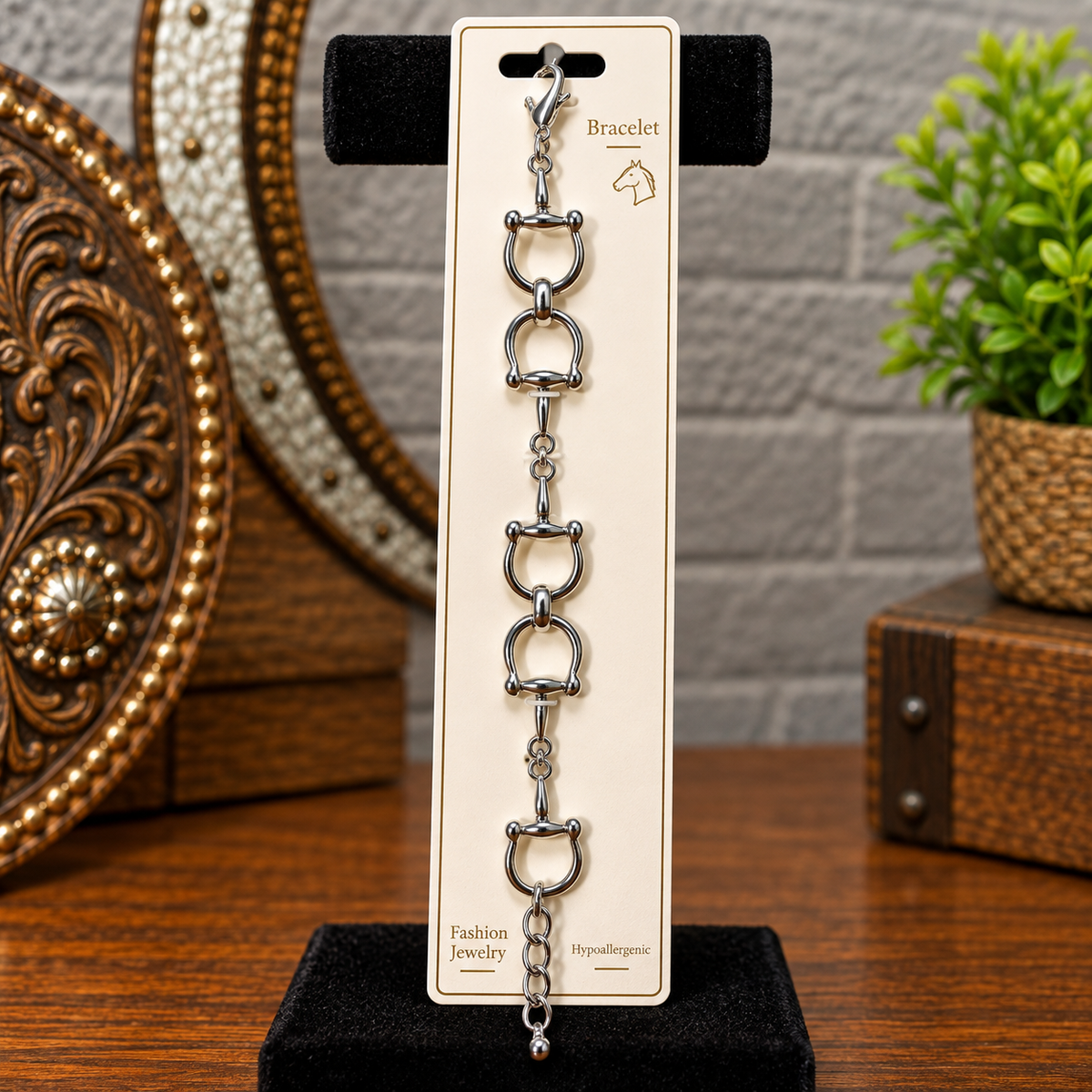 Silver bit bracelet