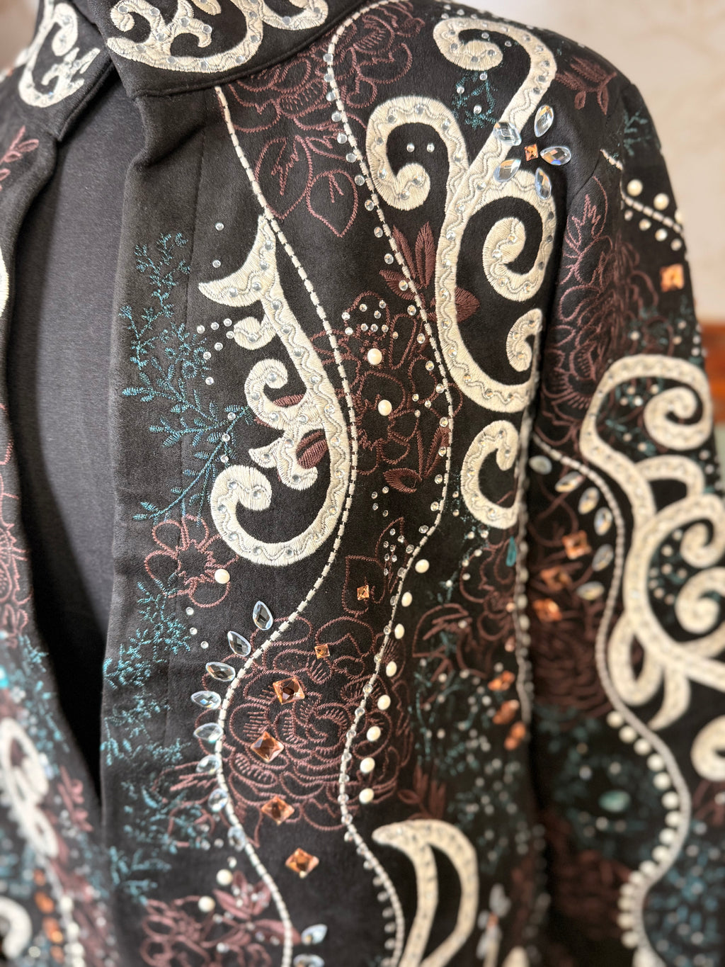 Savanna Jane Fully Embroidered and Rhinestoned Blazer