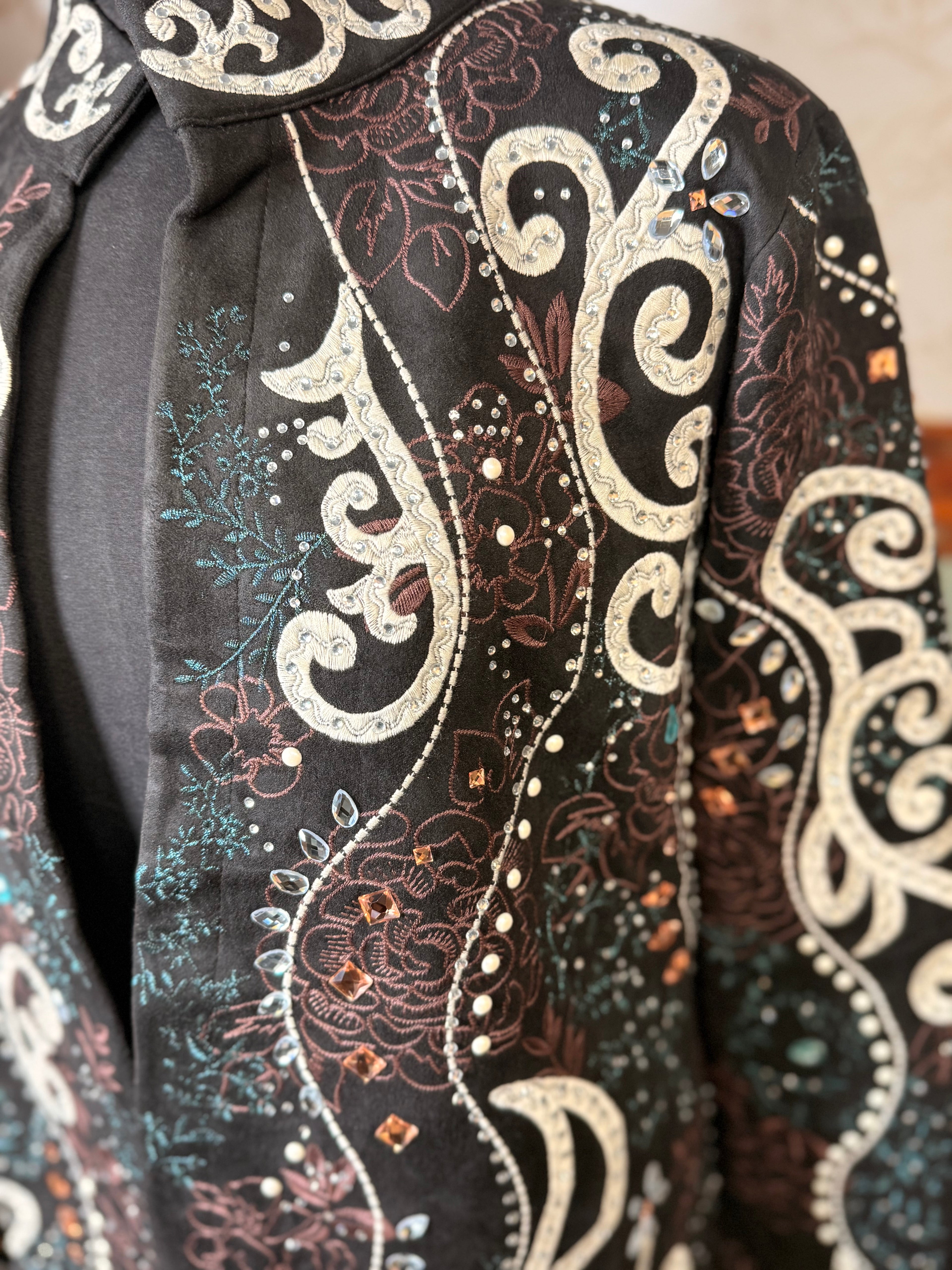 Savanna Jane Fully Embroidered and Rhinestoned Blazer