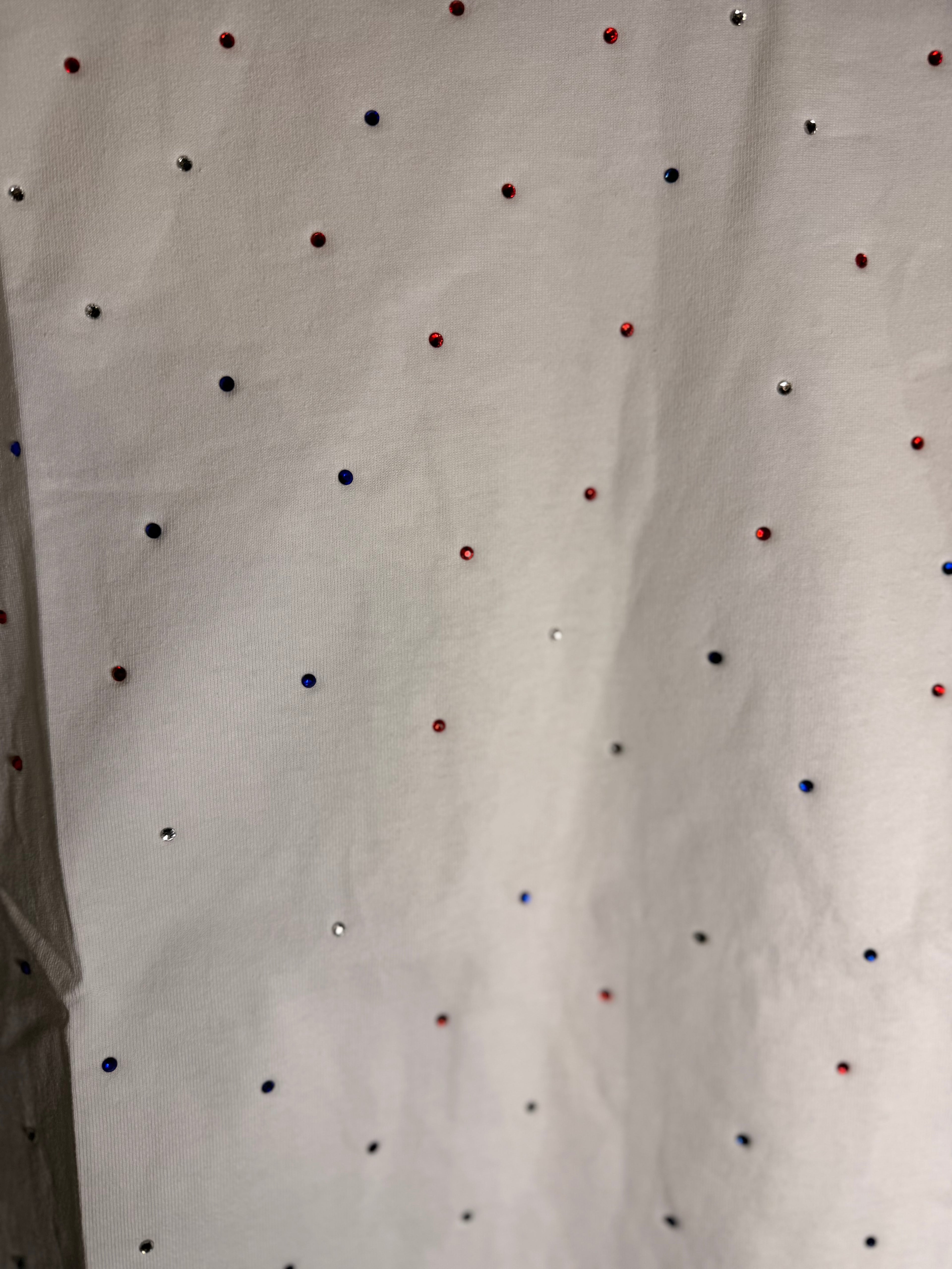 Peach Love Red, white, and Blue Rhinestone T shirt