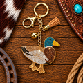 Rhinestone duck keychain